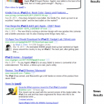 Figure 3.2 Google Video and News Listed in Search Results for [iPad 2]