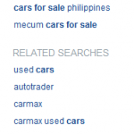 Figure 3.8 Yahoo! Trending and Related Searches for [Cars]