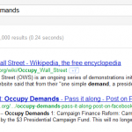 Figure 2.14 Google Search Results for [occupy demands]