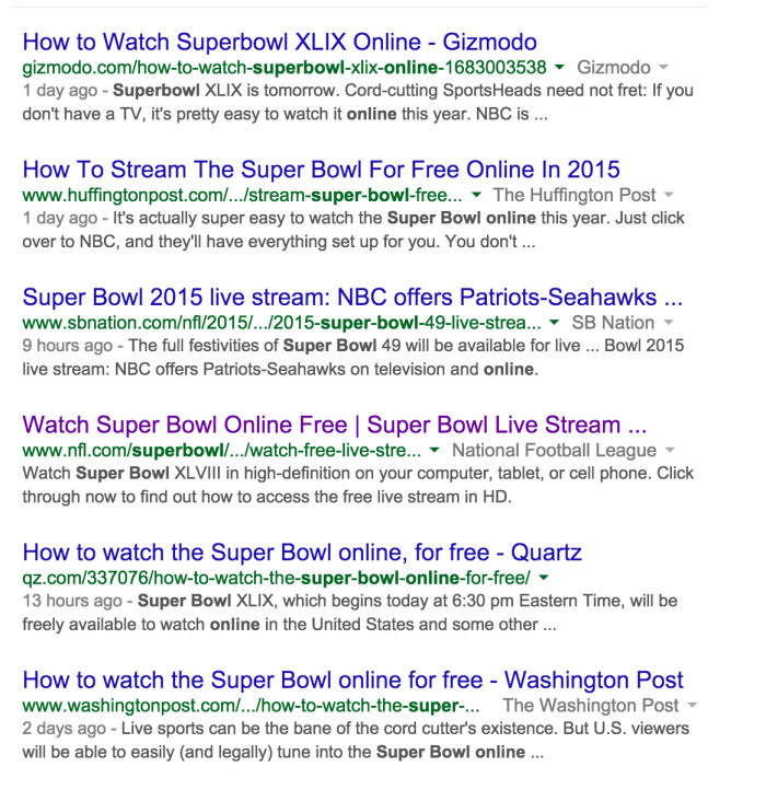 Google Super Bowl Online