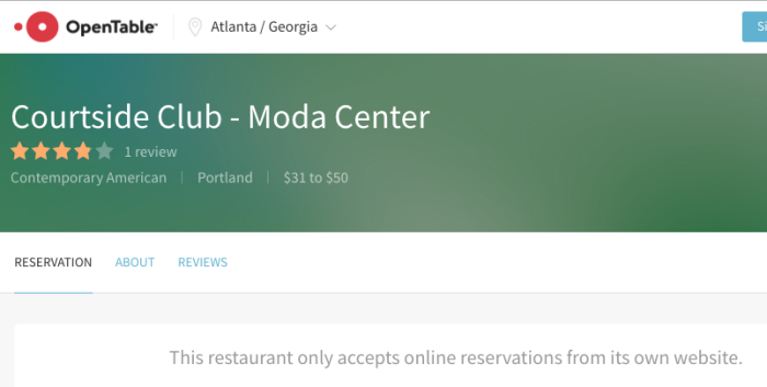 Open Table Blocked