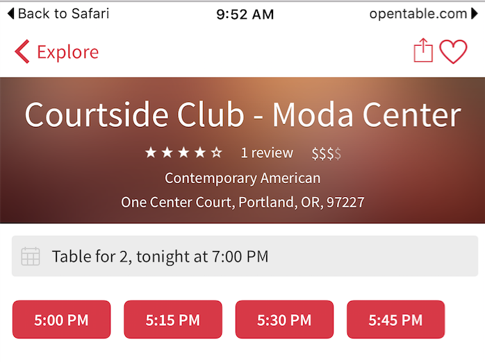 Open Table Mobile App