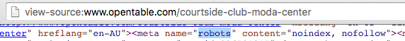 Open Table Robots Meta Tag