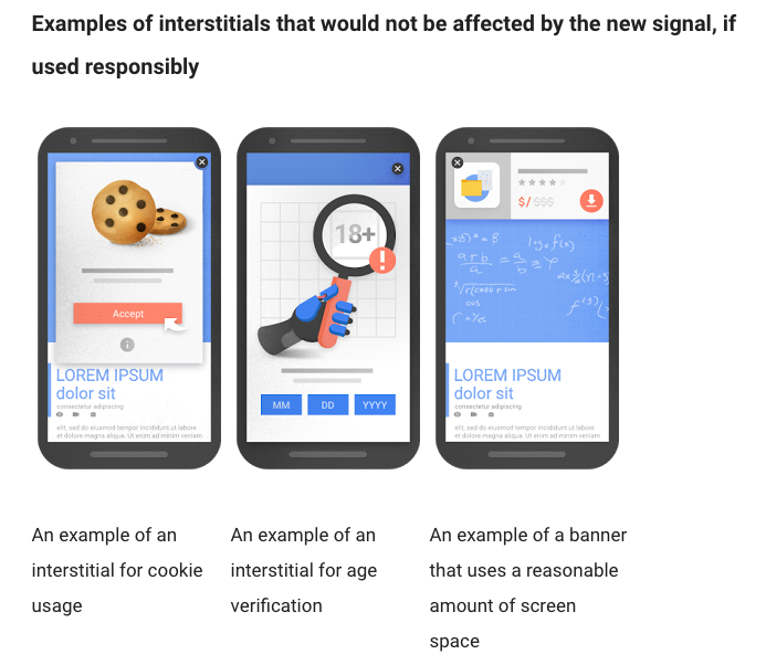 Google OK popups